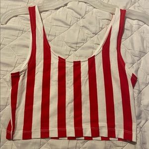 H&M Red and White Stripped Tank Top